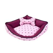 Cama Pet Média 60cm x 60cm x 20cm Realeza Rosa Com Almofada Decorativa