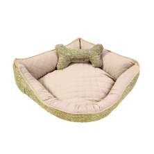 Cama Pet Médio Impermeável 60cm x 60cm x 20cm Avelã Claro Com Almofada Decorativa