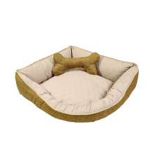 Cama Pet Médio Impermeável 60cm x 60cm x 20cm Avelã Escuro Com Almofada Decorativa
