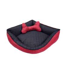 Cama Pet Médio Impermeável 60cm x 60cm x 20cm Vermelha Com Almofada Decorativa