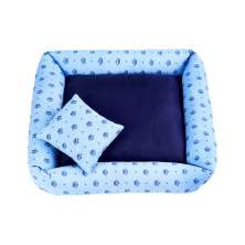 Cama Pet Médio Simples Top 50cm x 50cm x 15cm Realeza Azul Com Almofada Decorativa