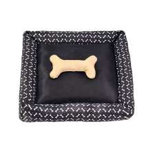 Cama Pet Pequena Simples Pop 40cm x 40cm x 15cm Preta Com Almofada Decorativa