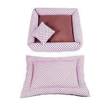 Cama de Pet Médio 50cm x 50cm Rosa com Almofadinha + Colchonete Pet 90cm x 70cm