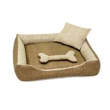 Cama para Pet Grande 70cm x 70cm Gorgurinho com Almofada Ossinho e Quadrada