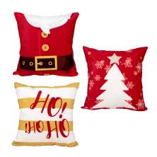 Capa Almofada Decoração Natal 40cm x 40cm com Zíper - Tecido Suede 3 Unidades
