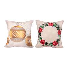 Capa Almofada Decorativa Natal Estampada Tecido Suede 40cm x 40cm com zíper
