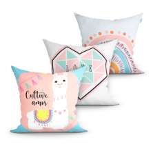 Capa Almofada para Quarto 3 Unidades 45cm x 45cm com zíper Decorativa
