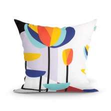 Capa Almofada para Sala Colorida Estampada 45cm x 45cm com zíper Tecido Microfibra