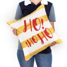 Capa para Almofada Natal Estampada Suede Listrada 40cm x 40cm com zíper