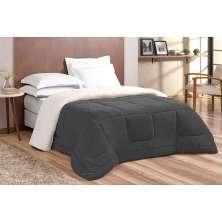 Coberdrom Preto Dupla Face Casal Queen Sherpa / Soft 2,50m x 2,40m