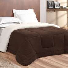 Coberdrom Tabaco Dupla Face Casal Padrão Sherpa / Soft 2,40m x 2,20m