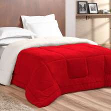 Coberdrom Vermelho Dupla Face Casal Padrão Sherpa / Soft 2,40m x 2,20m