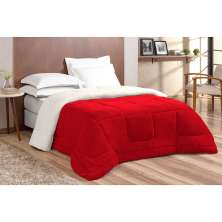Coberdrom Vermelho Dupla Face Casal Queen Sherpa / Soft 2,50m x 2,40m
