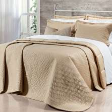 Cobre Leito 400 Fios Egípcio Solteiro 100% Algodão Cáqui + Jogo de Cama - 5 Peças