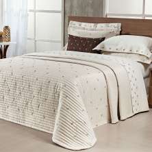 Cobre Leito Cama King Size Bege Micro Percal Peletizado 400 Fios + Jogo de Cama - 7 Peças