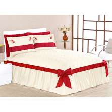 Cobre Leito Casal Palha 3 Peças 2,60m x 2,40m com Laço Decorativo