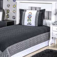 Cobre Leito Infantil Menino 2 Peças Preto Matelado