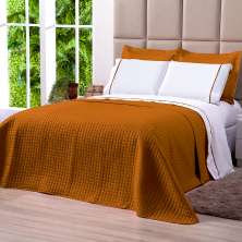 Cobre Leito King Size Marrom Dupla Face Matelado 3 peças