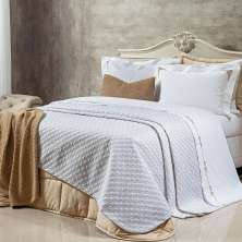 Cobre Leito Queen Branco 400 Fios Egípcio 100% Algodão + Jogo de Cama - 7 Peças