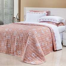Cobre Leito Tamanho King Size Salmão Floral Micro Percal Peletizado 200 Fios + Jogo de Cama - 7 Peças