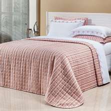 Colcha Listrado King Size Micro Percal Peletizado 200 Fios 3 Peças 2,80m x 2,70m
