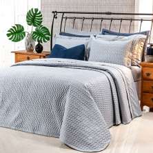 Colcha Queen Size 400 Fios Egípcio Cinza 100% Algodão + Jogo de Cama - 7 Peças