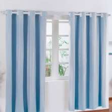 Cortina Blackout Corta Luz 2m x 2,80m Azul com 16 ilhós para Varão Simples de 2 metros