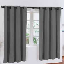 Cortina Blackout Corta Luz 2m x 2m Cinza com 16 ilhós para Varão Simples de 2 Metros