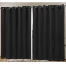 Cortina Blackout Tecido Preta 4,00m x 2,70m Corta Luz 80% ideal para Varão Simples de 3 metros