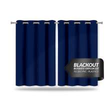 Cortina Blecaute Corta Luz 100% Marinho de PVC 2,80m x 1,60m ideal para Varão Simples de 2 metros