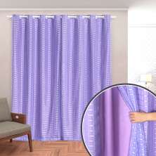 Cortina Blecaute com Voal Xadrez 2,80m x 2,30m Lilás ideal para Varão Simples de 2 Metros