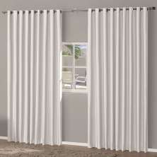 Cortina Corta Luz de Tecido Gelo 3,00m x 2,70m para Varão de até 2 Metros Simples