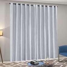 Cortina para Sala Linho 4,00m x 2,80m Castele Cinza Ideal para Varão simples de 3 metros