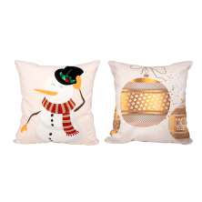 Jogo Almofada de Natal Estampada Suede 2 Unidades 40cm x 40cm com Refil de Silicone Macio