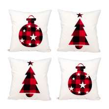 Jogo Almofada para Natal Estampada Tecido Suede 40cm x 40cm com Refil de Silicone