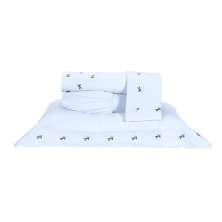 Jogo de Cama Bordado Casal Padrão Branco 200 Fios 100% Algodão 4 Peças