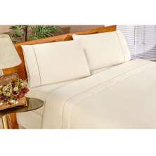Jogo de Cama Ponto Palito Queen Size Palha 4 Peças 2,60m x 2,40m