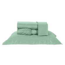 Jogo de Cama Queen Size Verde 400 Fios Egípcio 100% Algodão 4 Peças