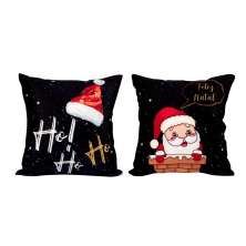 Kit Almofada Natal 2 Unidades Estampada Decorativa 40cm x 40cm Tecido Suede com refil de Silicone