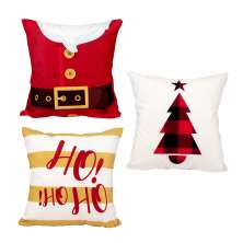 Kit Almofada Natal Estampada Decorativa 3 Unidades 40cm x 40cm Tecido Suede com Refil de Silicone