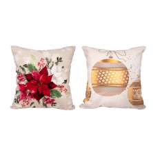 Kit Almofada Natal Estampada Decorativa 40cm x 40cm Tecido Suede com refil de Silicone