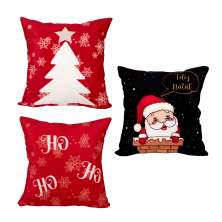 Kit Almofada Temática de Natal Decorativa Tecido Suede 3 Unidades 40cm x 40cm com Refil
