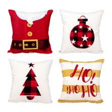 Kit Capa Natal Decorativa Estampada Tecido Suede Premium 40cm x 40cm com zíper