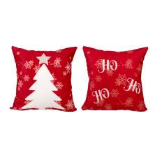 Kit Capa para Almofada 2 Unidades Tema de Natal 40cm x 40cm Tecido Suede
