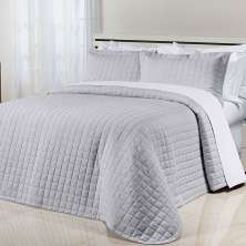Kit Cobre Leito Clássico Queen Prata 200 Fios 100% Algodão 3 Peças 2,60m x 2,40m