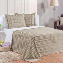 Kit Cobre Leito Elegance King 3 Peças Areia com 2 Porta Travesseiros