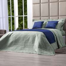 Kit Cobre Leito Queen 100% Algodão Verde 200 Fios + Jogo de Cama 100% Algodão - 7 Peças