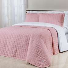 Kit Colcha Liso Solteiro Rosa 200 Fios 100% Algodão 2 Peças