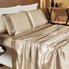 Kit Jogo de Cama de Cetim Charmousse King Prata 4 Peças