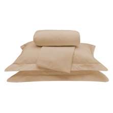 Kit Lençol Queen Cáqui 100% Algodão 200 Fios 4 Peças